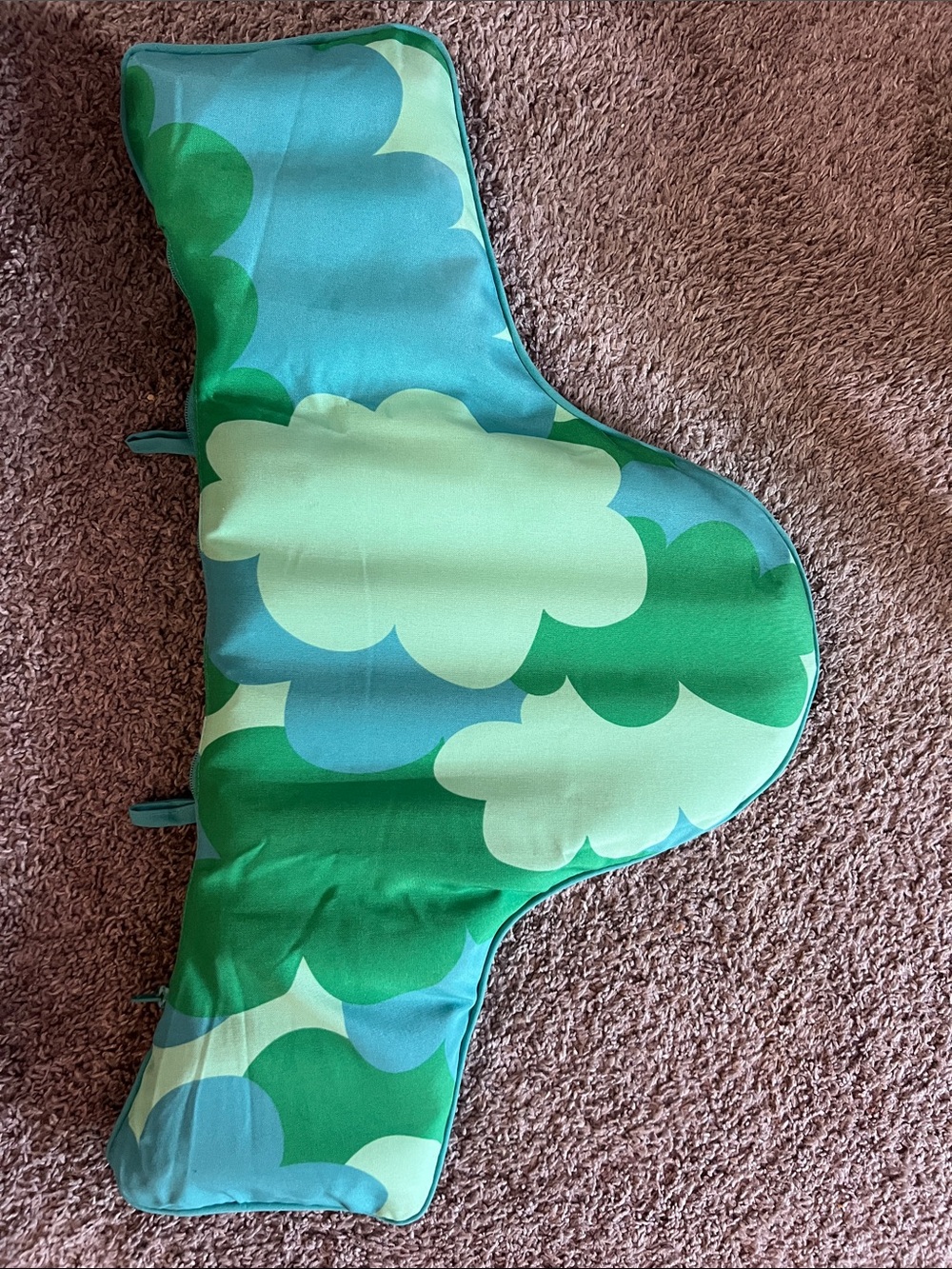 IKEA Green and Blue Cloud Pattern Seat Pad